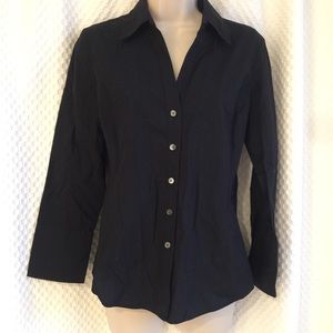 Talbots Black Button Down Shirt